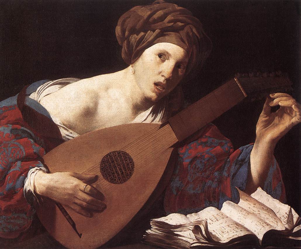 TERBRUGGHEN, Hendrick Woman Playing the Lute dsru